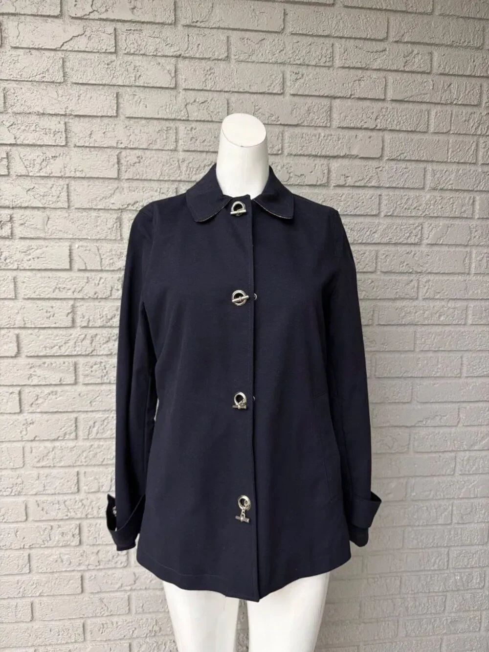 George Me Mark Eisen Women’s Navy Jacket with Sliver Chain Toggle Size XS (0-2)